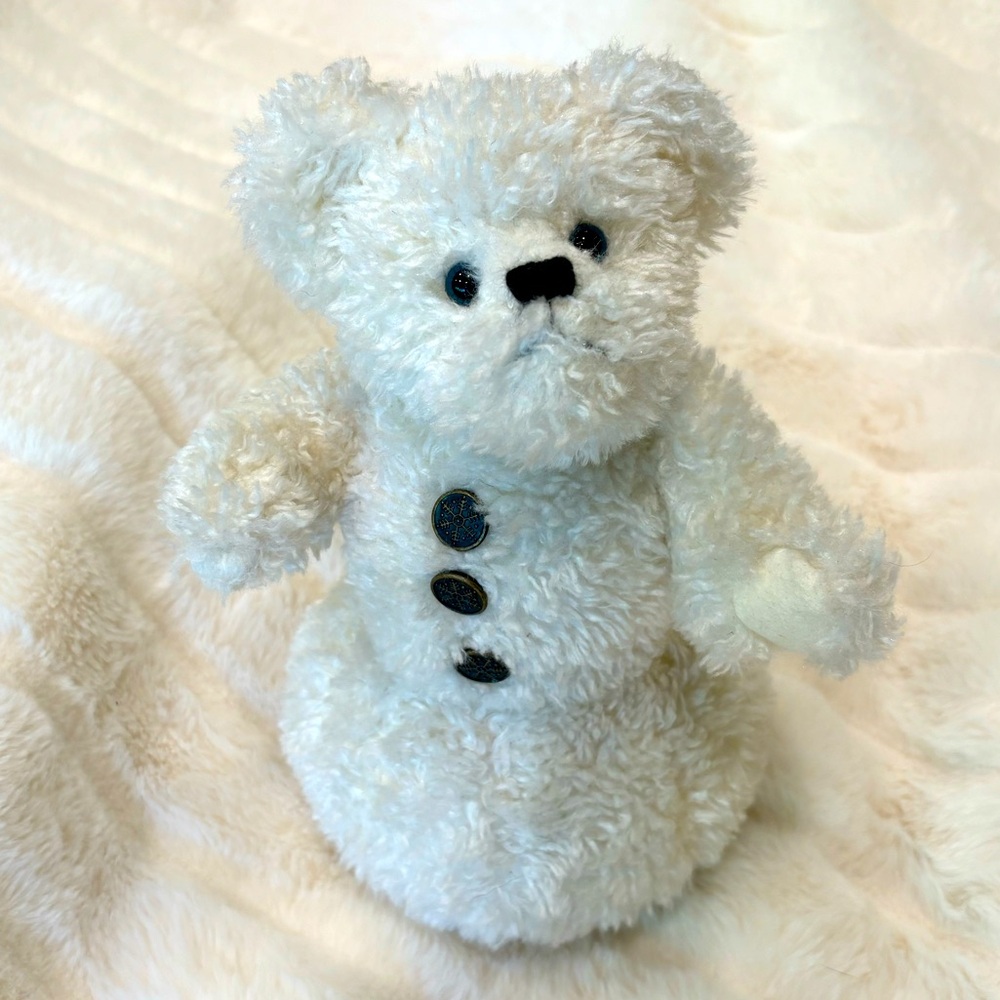 Vintage 10in Jointed Boyds Bear Snowflake Buttons